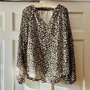 Black and cream Print Top tunic